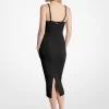 Midikleid aus geripptem Stretch-Strick mit Kettenmuster