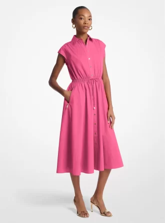 Midikleid aus Stretch-Baumwollpopeline