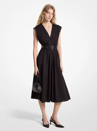 Midikleid aus Stretch-Bio-Baumwollpopeline