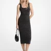 Midikleid mit Metallic-Logo-Jacquardmuster