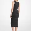 Midikleid mit Metallic-Logo-Jacquardmuster