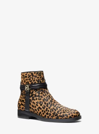 Mindy Stiefel aus Kalbsfell mit Leopardenmuster