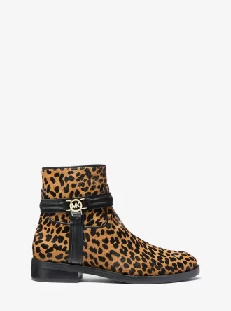 Mindy Stiefel aus Kalbsfell mit Leopardenmuster