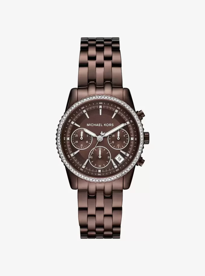 Mini Bryant Pavé Braun-Ton Uhr Mini Bryant Pavé Braun-Ton Uhr