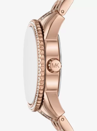 Mini Bryant Pavé Logo Roségoldfarbene Uhr