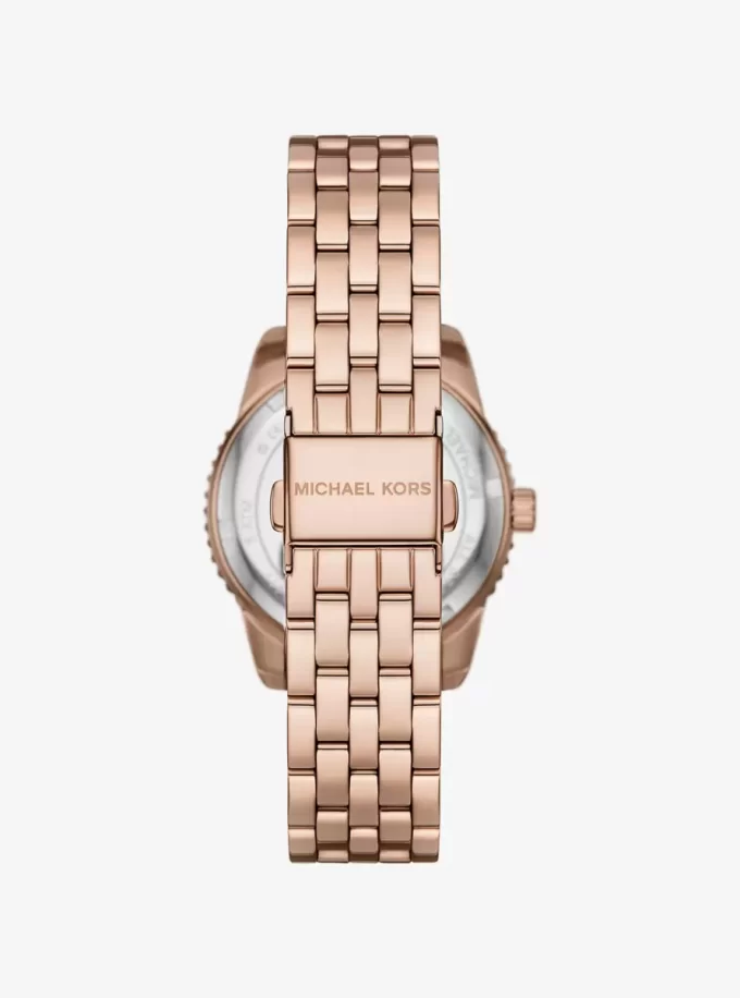 Mini Bryant Pavé Logo Roségoldfarbene Uhr