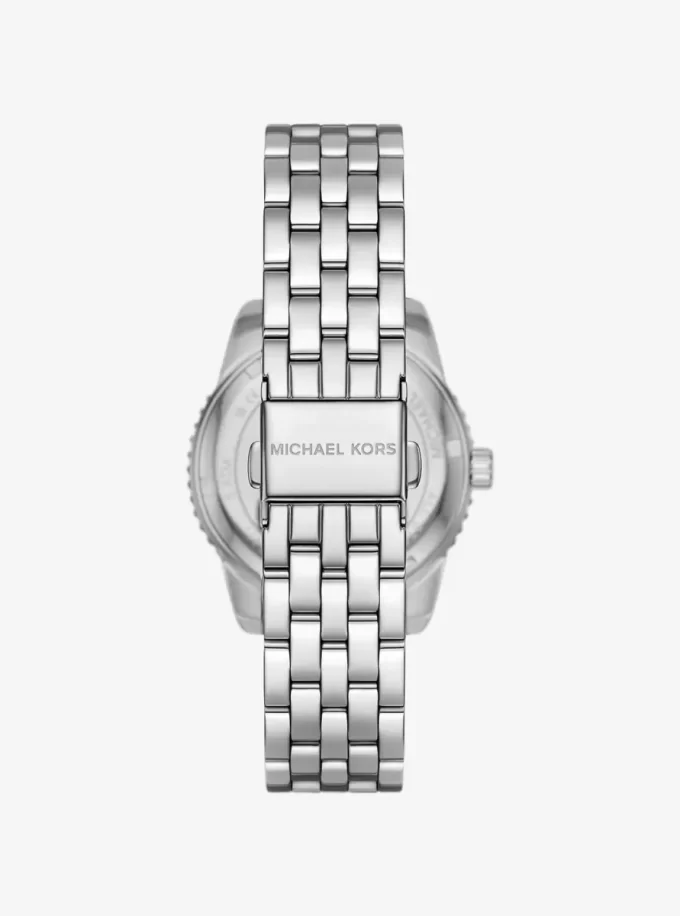 Mini Bryant Pavé Logo Silberfarbene Uhr Mini Bryant Pavé Logo Silberfarbene Uhr