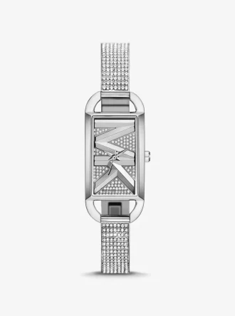 Mini Empire Pavé Silberfarbene Armreifuhr
