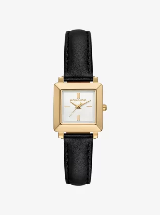 Mini Gwynn Goldfarbene und Lederuhr