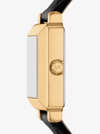 Mini Gwynn Goldfarbene und Lederuhr