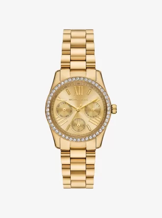 Mini Lexington Pavé Goldfarbene Uhr