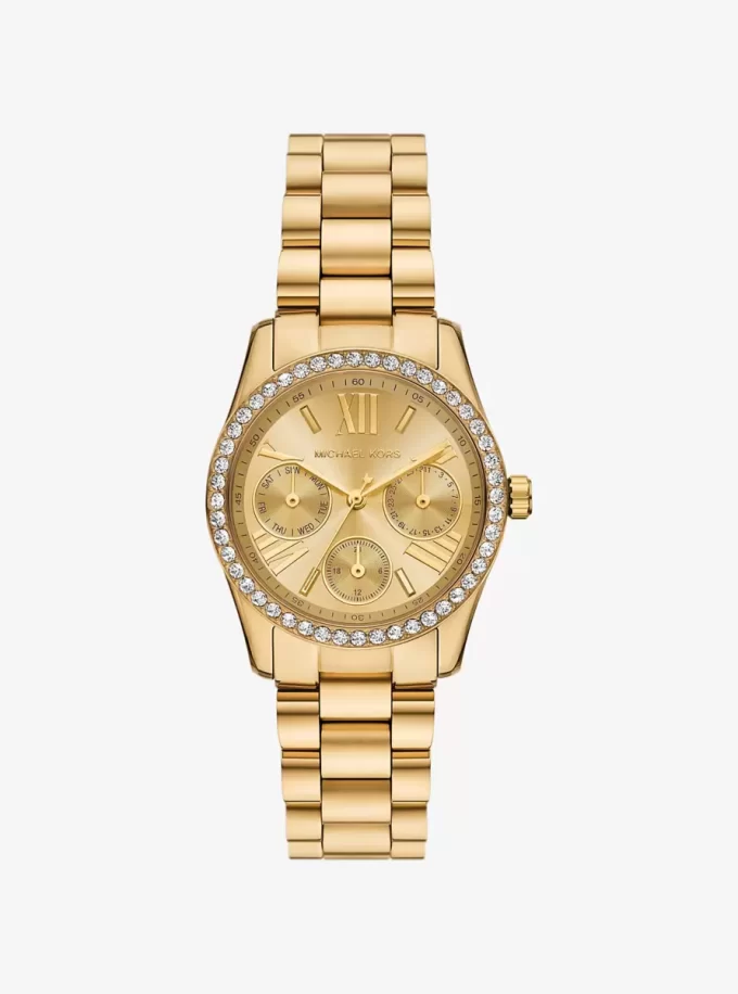 Mini Lexington Pavé Goldfarbene Uhr Mini Lexington Pavé Goldfarbene Uhr