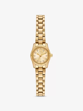 Mini Lexington Pavé Goldfarbene Uhr
