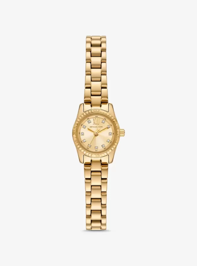 Mini Lexington Pavé Goldfarbene Uhr Mini Lexington Pavé Goldfarbene Uhr