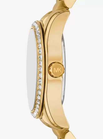 Mini Lexington Pavé Goldfarbene Uhr