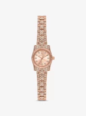 Mini Lexington Pavé Roségoldfarbene Uhr