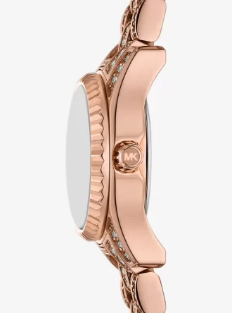 Mini Lexington Pavé Roségoldfarbene Uhr