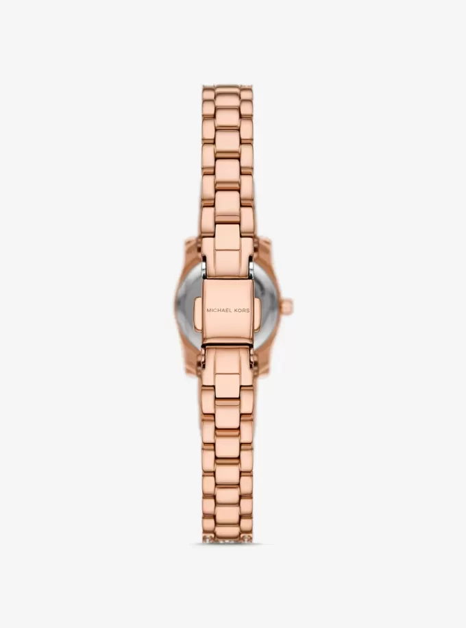 Mini Lexington Pavé Roségoldfarbene Uhr