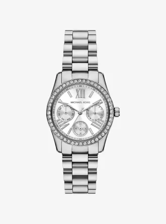 Mini Lexington Pavé Silberfarbene Uhr