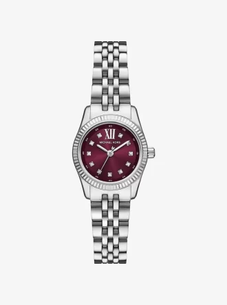 Mini Lexington Pavé Silberfarbene Uhr