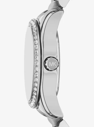 Mini Lexington Pavé Silberfarbene Uhr