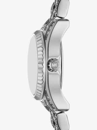 Mini Lexington Pavé Silberfarbene Uhr