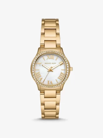 Mini Sage Pavé Gold-Tone Uhr
