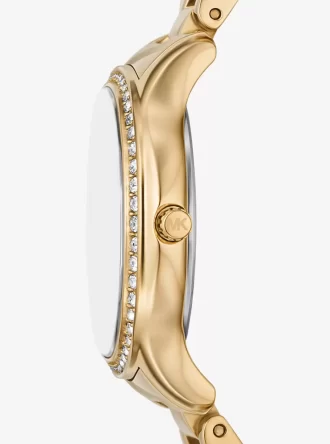 Mini Sage Pavé Gold-Tone Uhr
