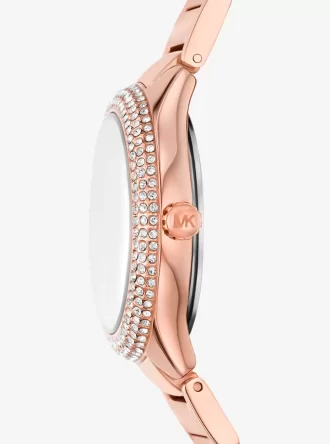 Mini Sylvia Pavé Roségoldfarbenes Uhren- und Armband-Geschenkset