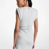Minikleid aus Baumwollmischgewebe mit Raffungen