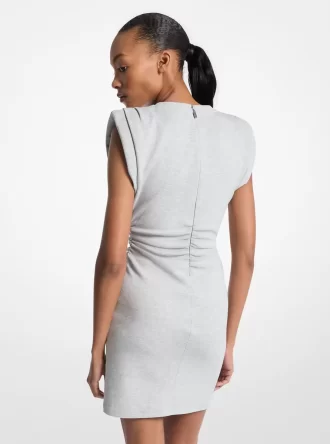 Minikleid aus Baumwollmischgewebe mit Raffungen