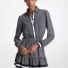Minikleid aus Crêpe mit Logoprint und Gürtel