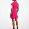 Minikleid aus Georgette mit Smokdetails