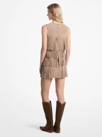 Minikleid aus Wildleder mit Fransen