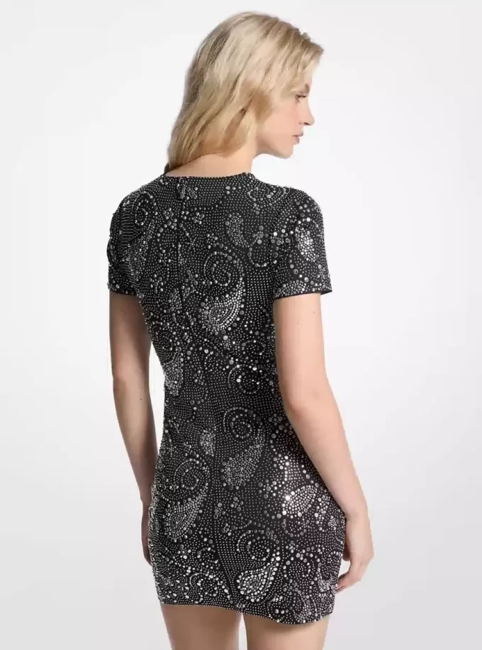 Minikleid mit Paisley-Muster und Nieten Minikleid mit Paisley-Muster und Nieten