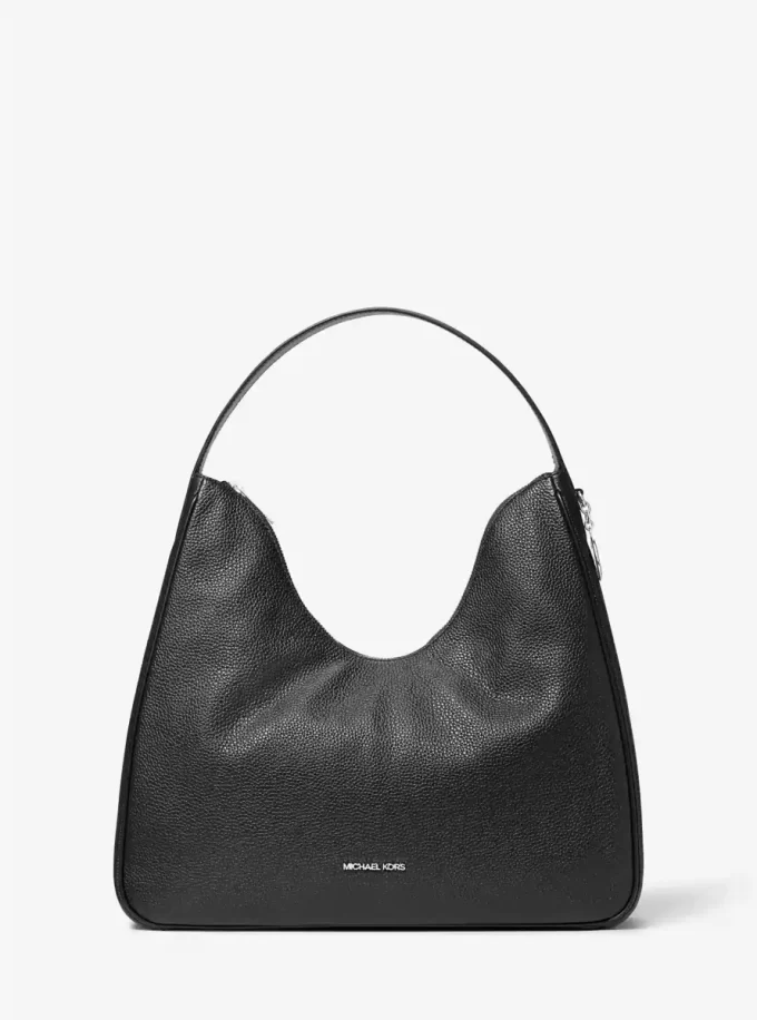 Nayla Medium Hobo-Schultertasche aus genarbtem Leder