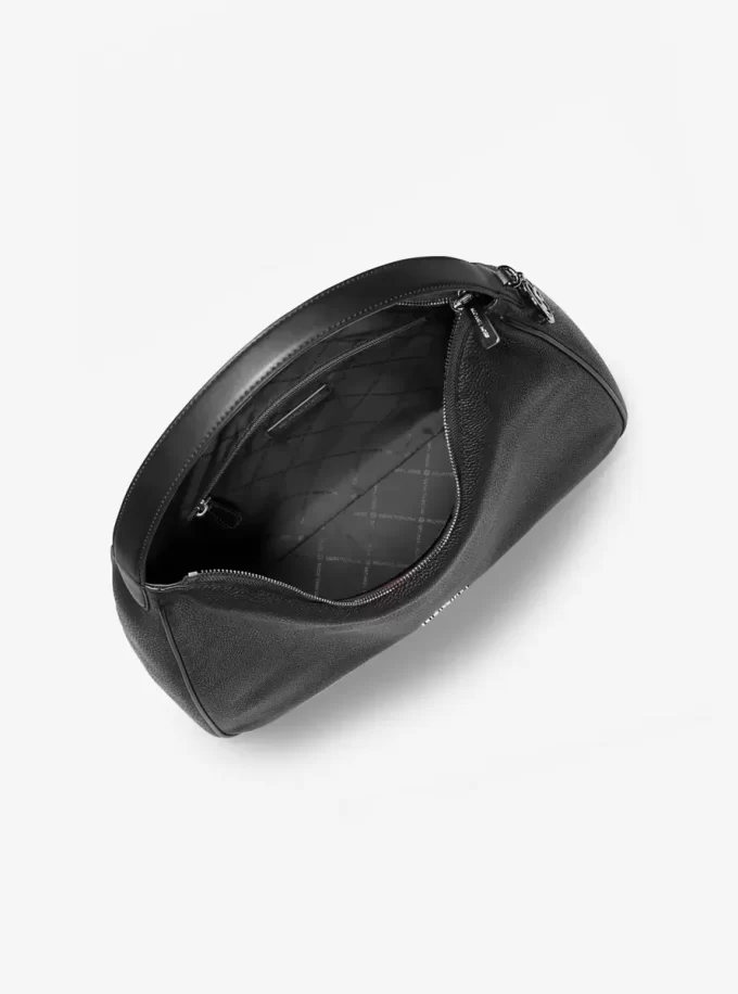 Nayla Medium Hobo-Schultertasche aus genarbtem Leder