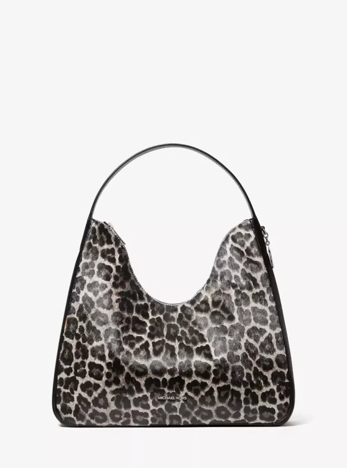 Nayla Medium Schultertasche aus Kalbsleder mit Leopardenmuster Nayla Medium Schultertasche aus Kalbsleder mit Leopardenmuster