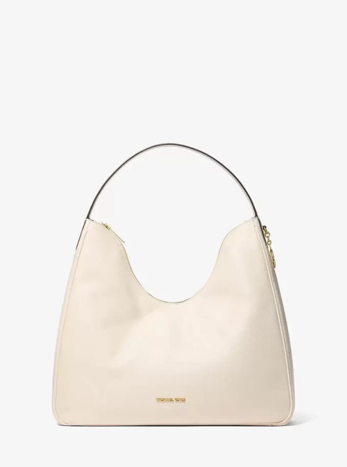 Nayla Schultertasche aus genarbtem Leder, mittelgroß