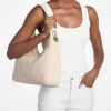 Nayla Schultertasche aus genarbtem Leder, mittelgroß