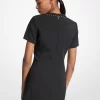 Nietenbesetztes Stretch-Crêpe-Etui-Kleid