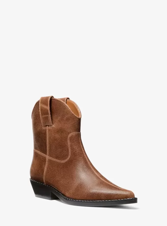 Noemie Distressed-Lederstiefel Noemie Distressed-Lederstiefel