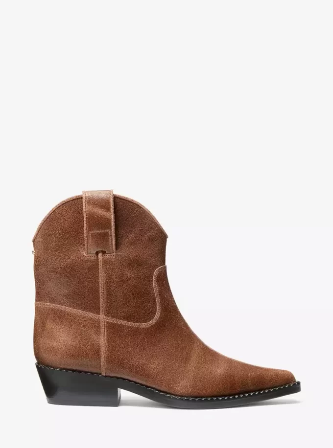 Noemie Distressed-Lederstiefel Noemie Distressed-Lederstiefel