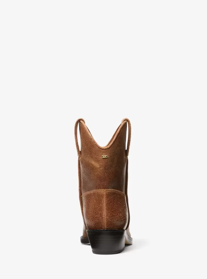 Noemie Distressed-Lederstiefel Noemie Distressed-Lederstiefel