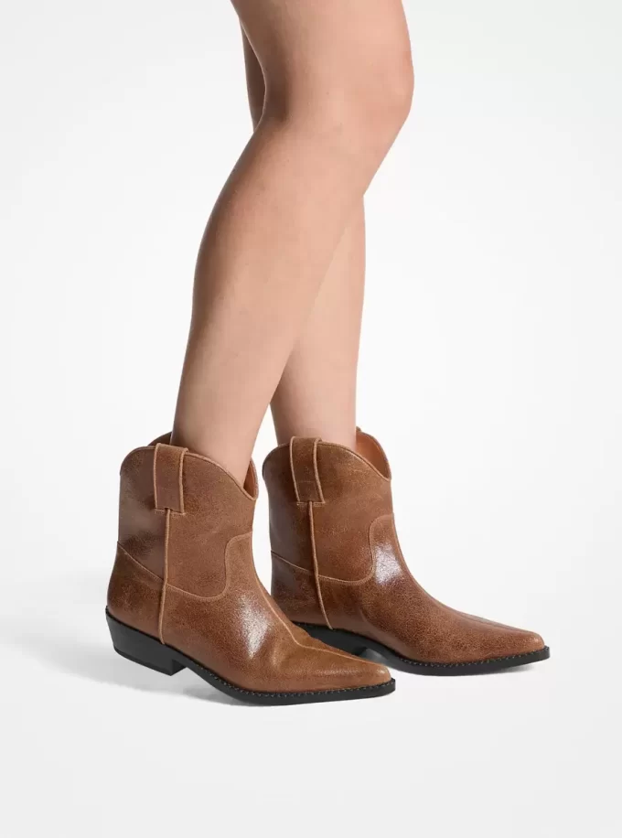Noemie Distressed-Lederstiefel Noemie Distressed-Lederstiefel
