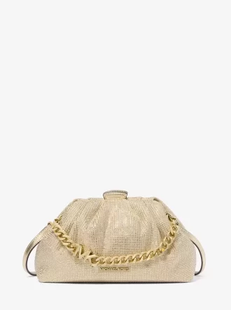 Nola Kleine verzierte Metallic-Umhängetasche
