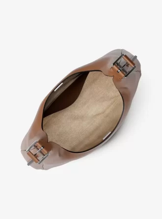 Nolita Große Hobo-Schultertasche aus genarbtem Leder