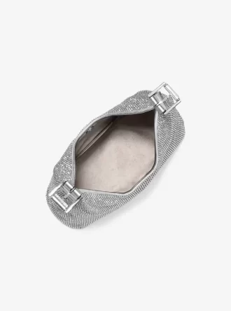 Nolita kleine Hobo-Schultertasche aus metallischem Strass-Mesh in limitierter Auflage