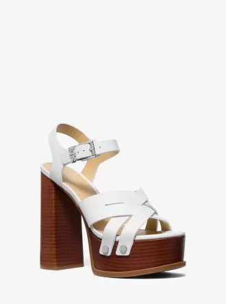 Nora Leder-Plateausandalen