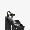 Nora Leder-Plateausandalen